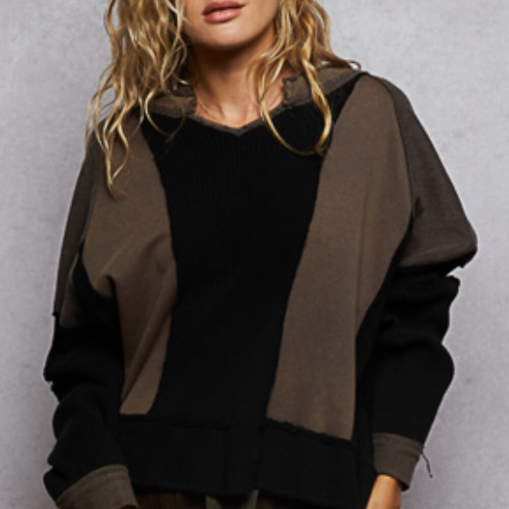 POL Long Sleeve oversized Knit Top